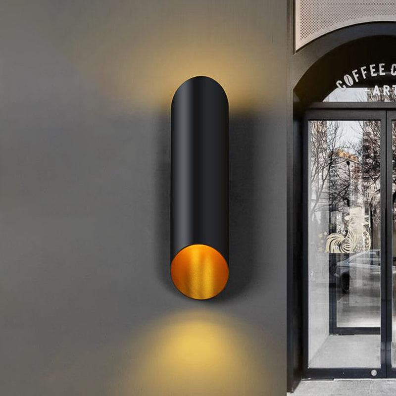 Lisslune | 2 Light Stair Wall Lamp with Tube Metal Shade Black Wall Mounted Lamp