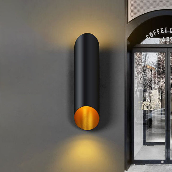 Lisslune | 2 Light Stair Wall Lamp with Tube Metal Shade Black Wall Mounted Lamp