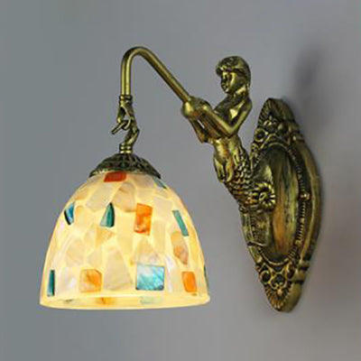 Lisslune | Mermaid's Lair - Elegant wall lamp with intricate mosaic and mermaid design