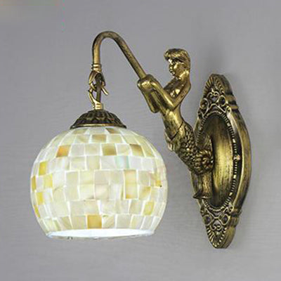 Lisslune | Mermaid's Lair - Elegant wall lamp with intricate mosaic and mermaid design