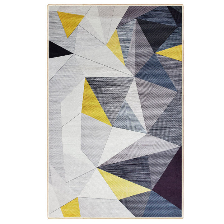 Lisslune | Relaxing Living Room Carpet Multi Color Geometric Pattern Area Rug Polypropylene Non-Slip Back Washable Area Rug