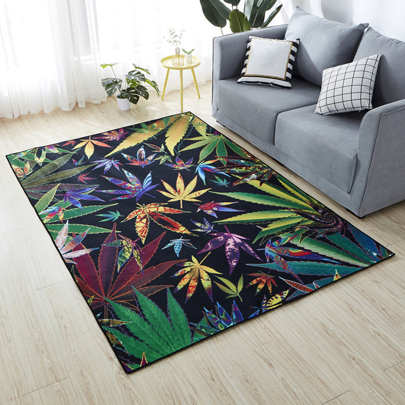 Lisslune | Minimalist Living Room Rug Multicolored 3D-printed Mat Synthetic non-slip backing easy to care for Area Rug