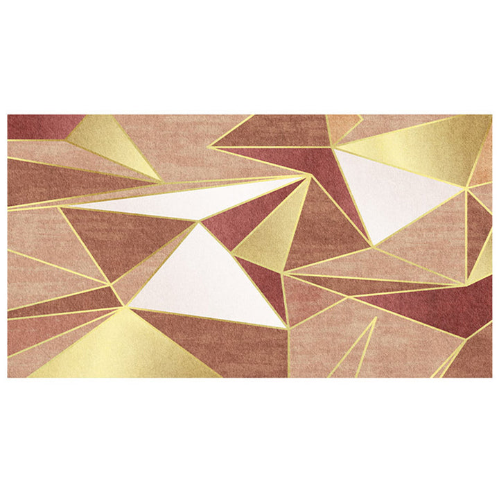 Lisslune | Multicolored Hand-Printed Rug Polypropylene Relaxation Area Rug Non-Slip Back Washable Indoor Rug for the Living Room