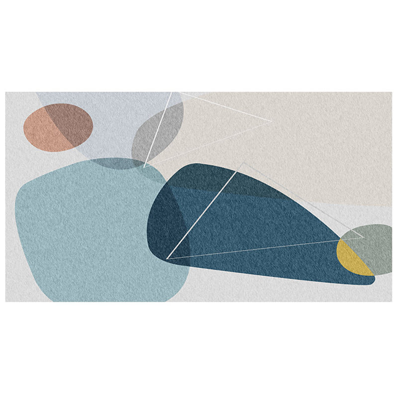 Lisslune | Multicolored Hand-Printed Rug Polypropylene Relaxation Area Rug Non-Slip Back Washable Indoor Rug for the Living Room