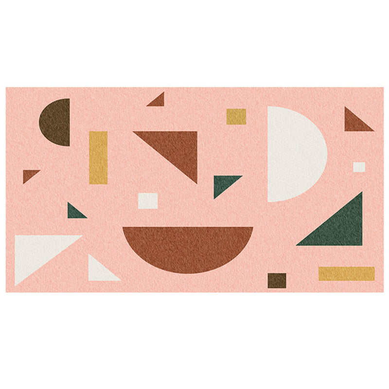 Lisslune | Multicolored Hand-Printed Rug Polypropylene Relaxation Area Rug Non-Slip Back Washable Indoor Rug for the Living Room