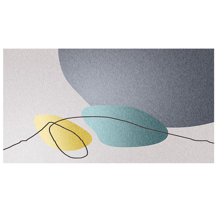 Lisslune | Multicolored Hand-Printed Rug Polypropylene Relaxation Area Rug Non-Slip Back Washable Indoor Rug for the Living Room