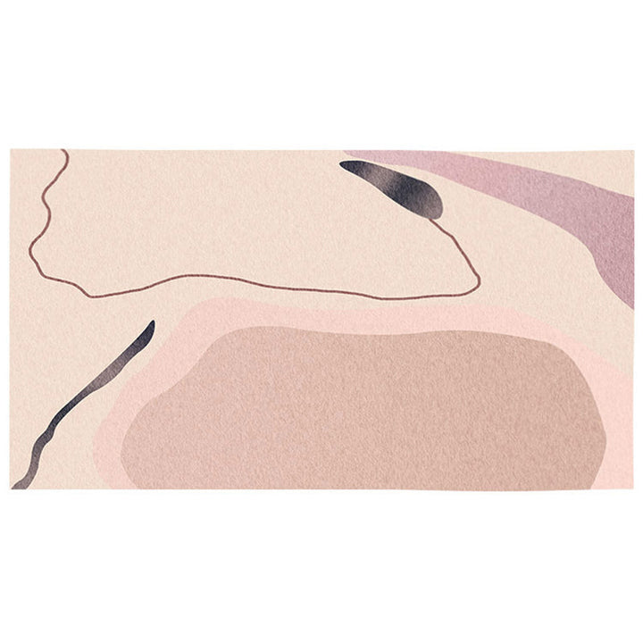 Lisslune | Multicolored Hand-Printed Rug Polypropylene Relaxation Area Rug Non-Slip Back Washable Indoor Rug for the Living Room