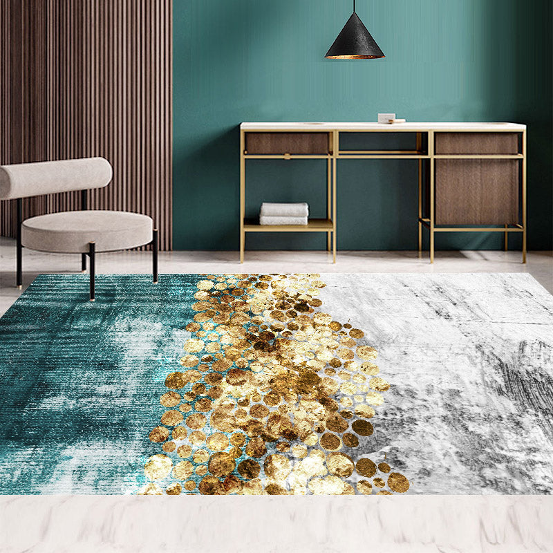 Lisslune | Multi Color Simple Rug Polypropylene Color Block Area Rug Non-Slip Backing Stain Resistant Indoor Mat for Room