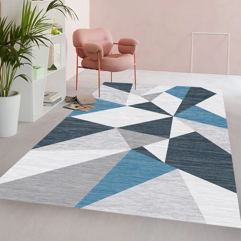 Lisslune | Multi Color Simple Rug Polypropylene Color Block Area Rug Non-Slip Backing Stain Resistant Indoor Mat for Room