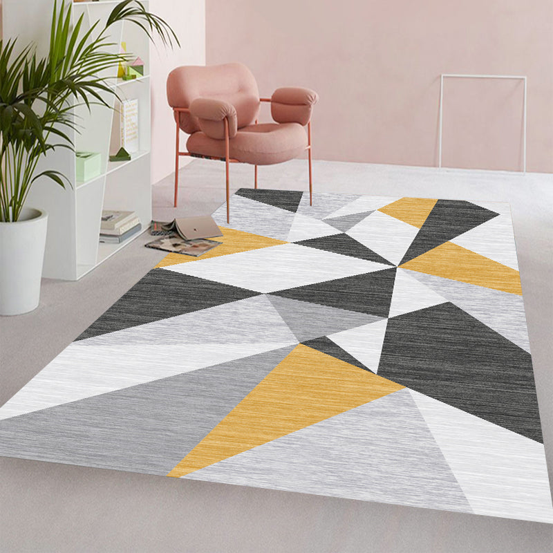 Lisslune | Multi Color Simple Rug Polypropylene Color Block Area Rug Non-Slip Backing Stain Resistant Indoor Mat for Room