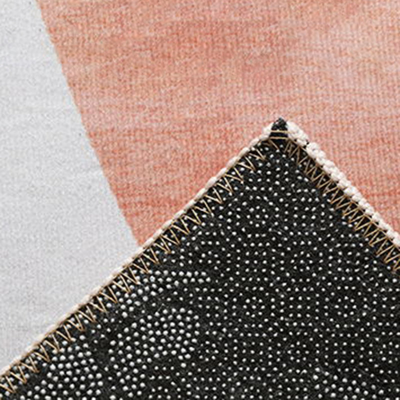 Lisslune | Orange decorative carpet Scandinavian hand-printed report carpet Polyester non-slip backing easy-care living room carpet