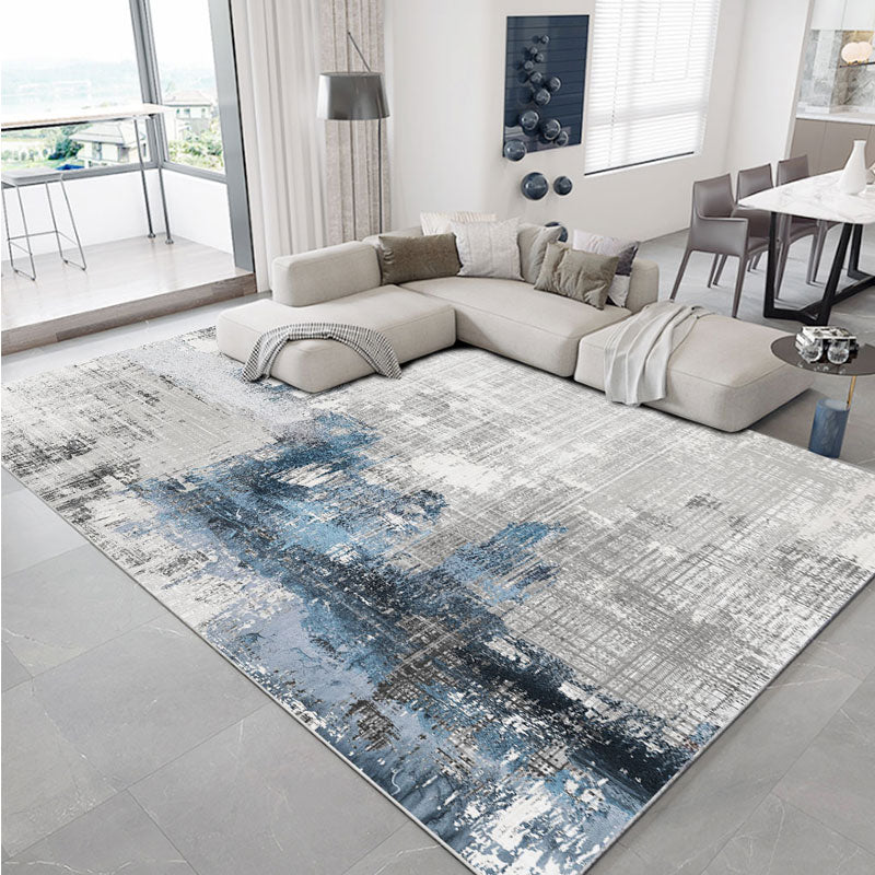 Lisslune | Scandinavian abstract printed rug multicolored polypropylene rug for indoors non-slip underside pet-friendly area rug for the living room