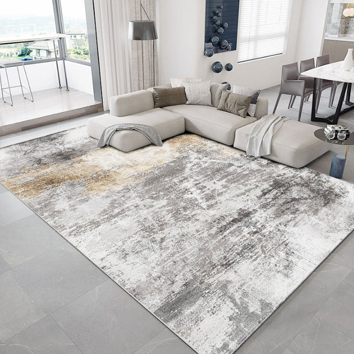 Lisslune | Scandinavian abstract printed rug multicolored polypropylene rug for indoors non-slip underside pet-friendly area rug for the living room