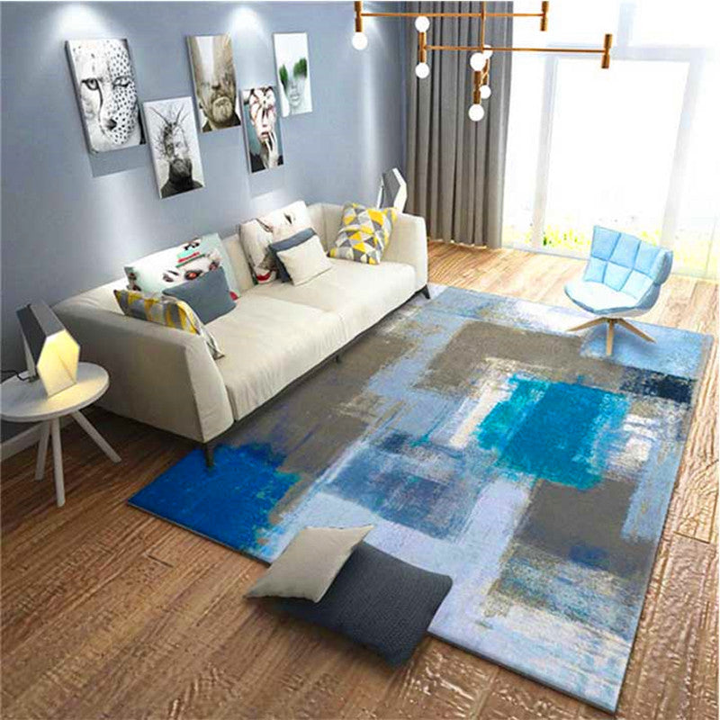 Lisslune | Calming Abstract Carpet Multiple Colors Polyester Area Rug Pet-Friendly Easy to Care Indoor Carpet for Living Room