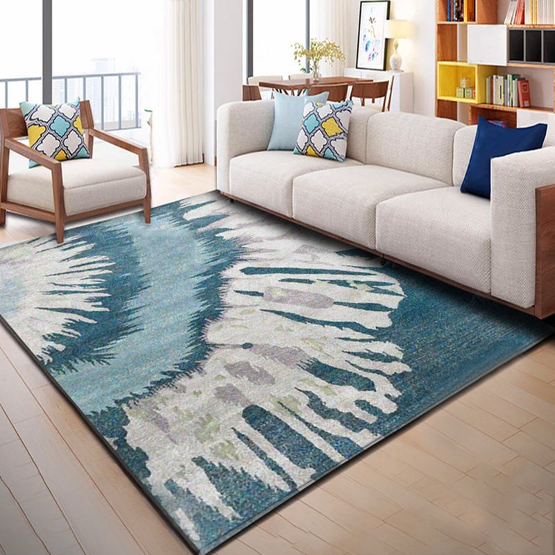 Lisslune | Calming Abstract Carpet Multiple Colors Polyester Area Rug Pet-Friendly Easy to Care Indoor Carpet for Living Room
