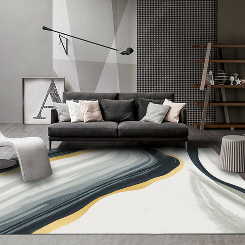 Lisslune | New Geometric Printed Carpet Multicolored Synthetic Area Rug Non-Slip Back Stain-Resistant Indoor Rug for Living Room