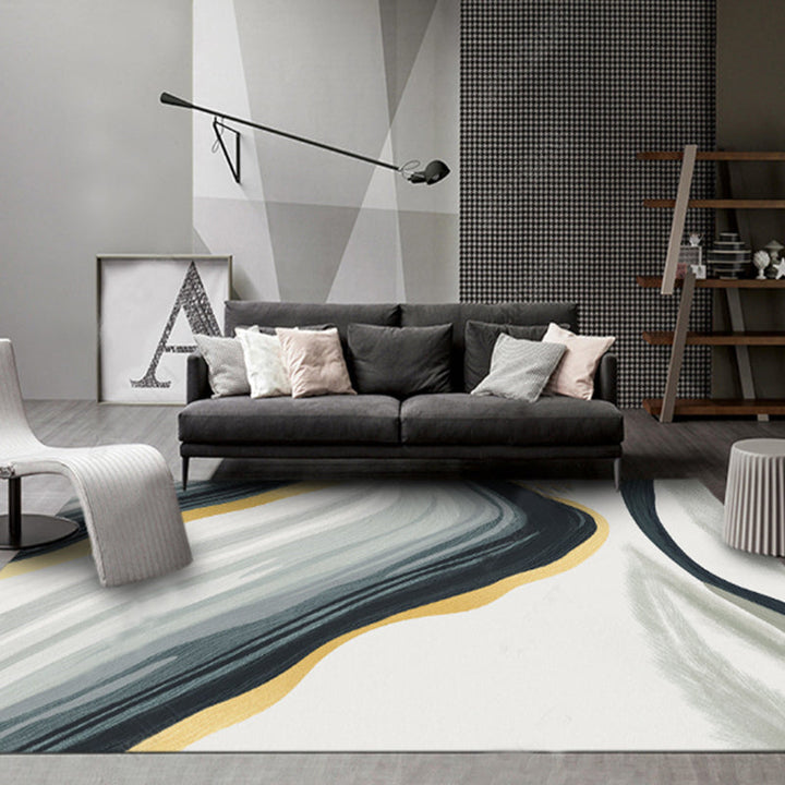 Lisslune | New Geometric Printed Carpet Multicolored Synthetic Area Rug Non-Slip Back Stain-Resistant Indoor Rug for Living Room