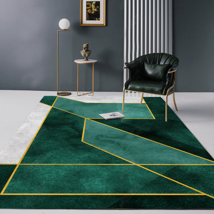 Lisslune | New Geometric Printed Carpet Multicolored Synthetic Area Rug Non-Slip Back Stain-Resistant Indoor Rug for Living Room
