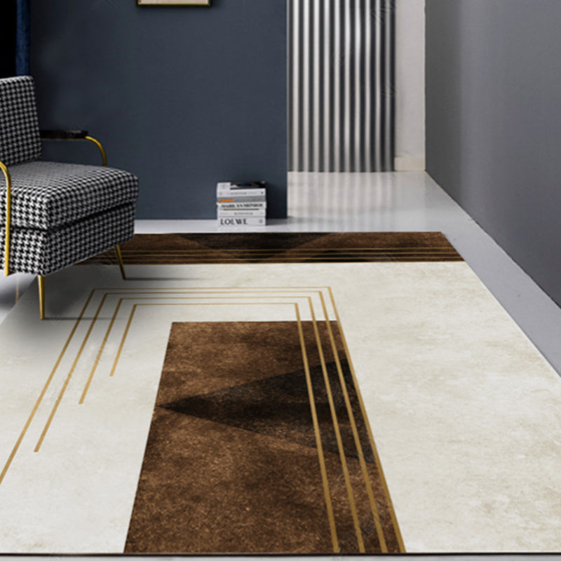 Lisslune | New Geometric Printed Carpet Multicolored Synthetic Area Rug Non-Slip Back Stain-Resistant Indoor Rug for Living Room