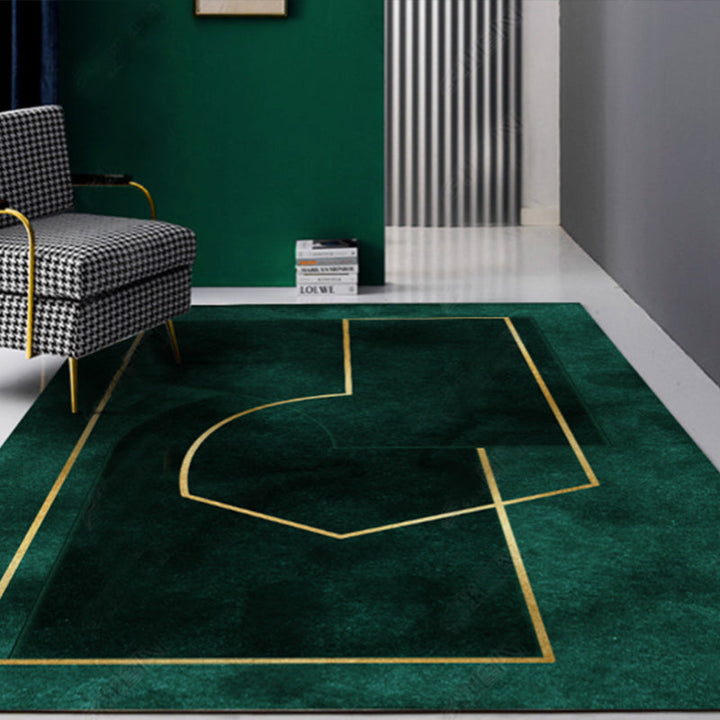 Lisslune | New Geometric Printed Carpet Multicolored Synthetic Area Rug Non-Slip Back Stain-Resistant Indoor Rug for Living Room