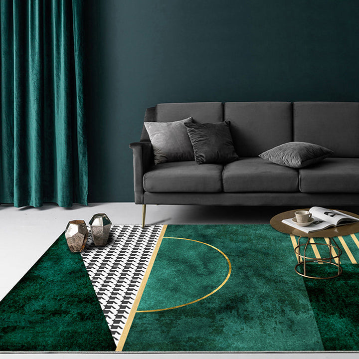 Lisslune | New Geometrically Printed Carpet Multicolored Polypropylene Area Rug With Non-Slip Backing Pet-Friendly Rug For Living Room
