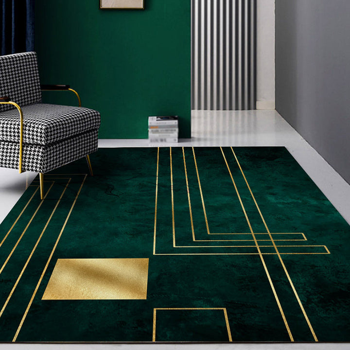 Lisslune | New Geometrically Printed Carpet Multicolored Polypropylene Area Rug With Non-Slip Backing Pet-Friendly Rug For Living Room