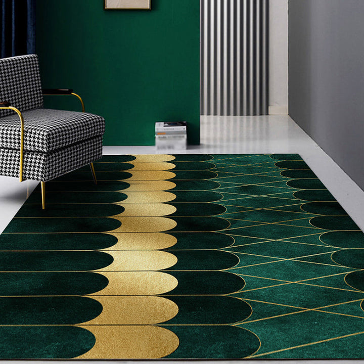 Lisslune | New Geometrically Printed Carpet Multicolored Polypropylene Area Rug With Non-Slip Backing Pet-Friendly Rug For Living Room