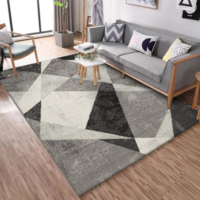 Lisslune | Calming geometric printed rug Multicolored polyester indoor rug Easy care pet-friendly area rug for living room