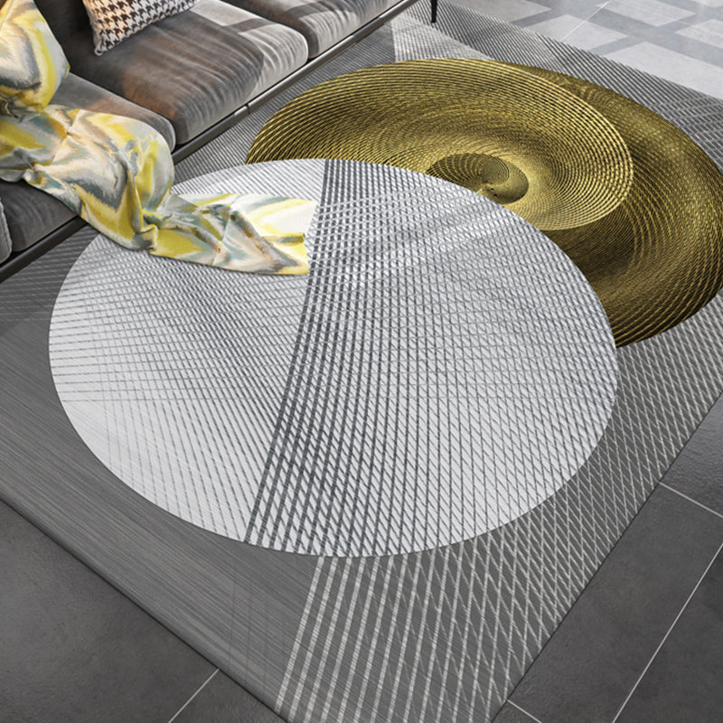 Lisslune | Simple rug for the living room multicolored geometric printed rug cotton blend non-slip backing easy care rug