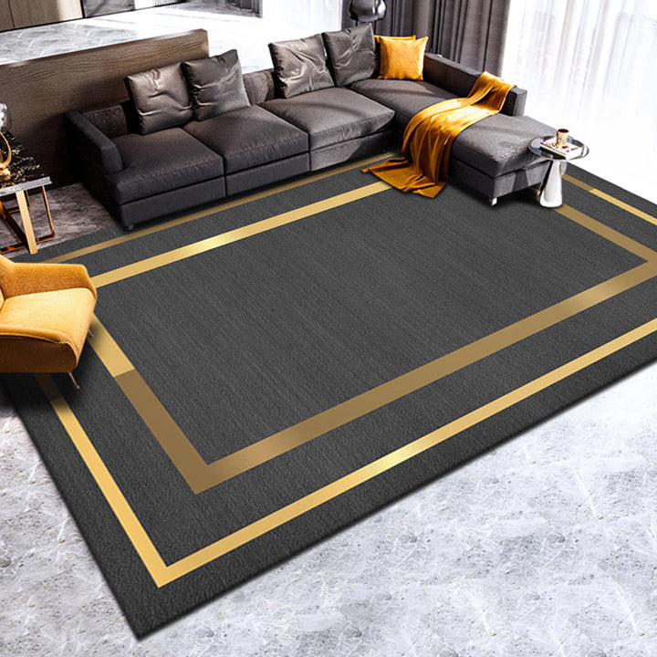 Lisslune | Simple geometric printed rug multicolored cotton blend area rug non-slip backing pet-friendly indoor rug for the living room