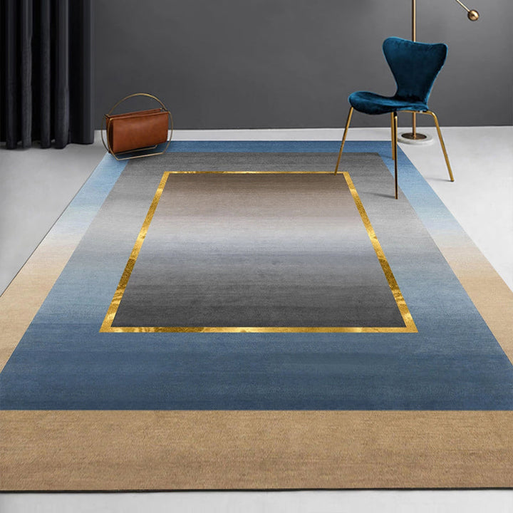 Lisslune | Simple geometric printed rug multicolored cotton blend area rug non-slip backing pet-friendly indoor rug for the living room