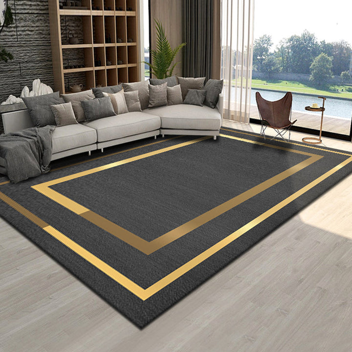 Lisslune | Simple geometric printed rug multicolored cotton blend area rug non-slip backing pet-friendly indoor rug for the living room