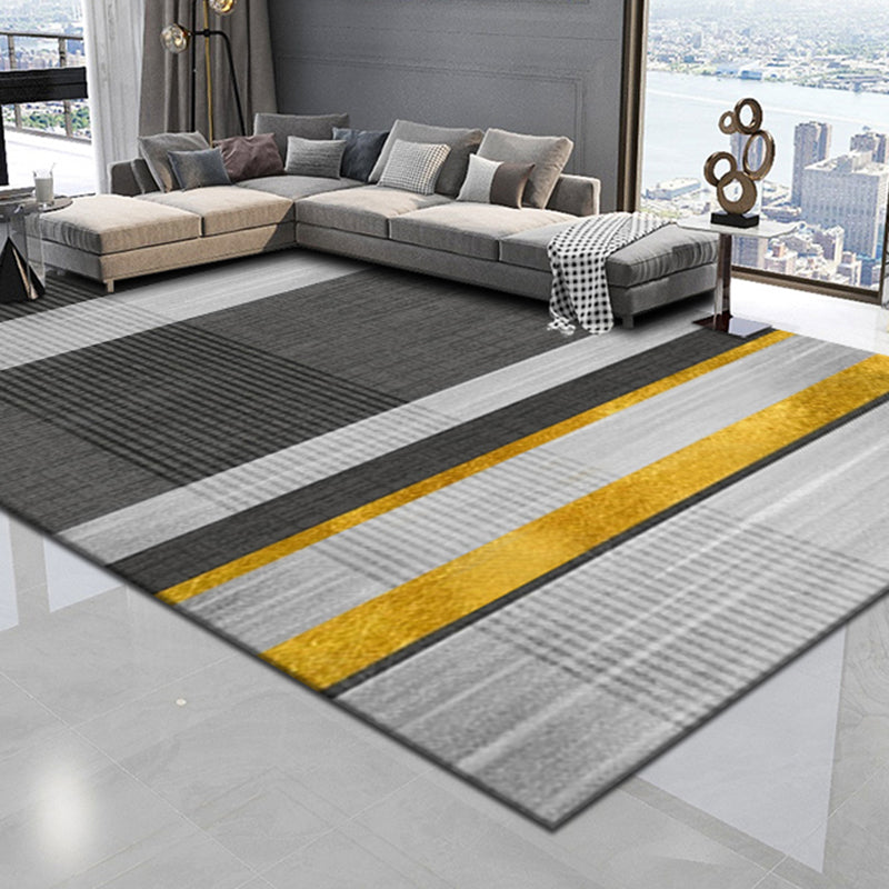 Lisslune | Simple geometric printed rug multicolored cotton blend area rug non-slip backing pet-friendly indoor rug for the living room