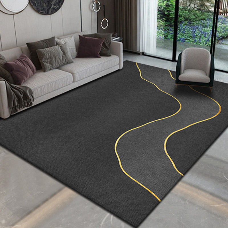Lisslune | Simple geometric printed rug multicolored cotton blend area rug non-slip backing pet-friendly indoor rug for the living room