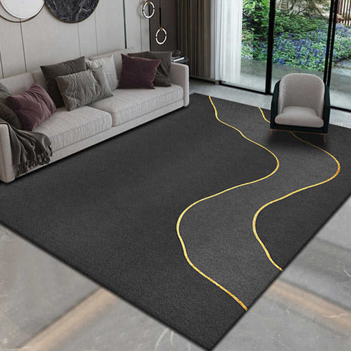 Lisslune | Simple geometric printed rug multicolored cotton blend area rug non-slip backing pet-friendly indoor rug for the living room
