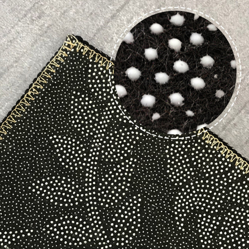 Lisslune | Nordic Geometric Printed Rug Black Cotton Blend Area Rug Non-slip Pet Friendly Easy Care Indoor Runner for the Living Room