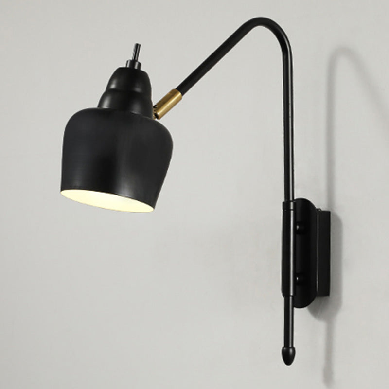 Lisslune | Swing Arm Wall Mount Light Minimalist Metal 1 Bulb Nightstand Reading Light with V-shaped Arm