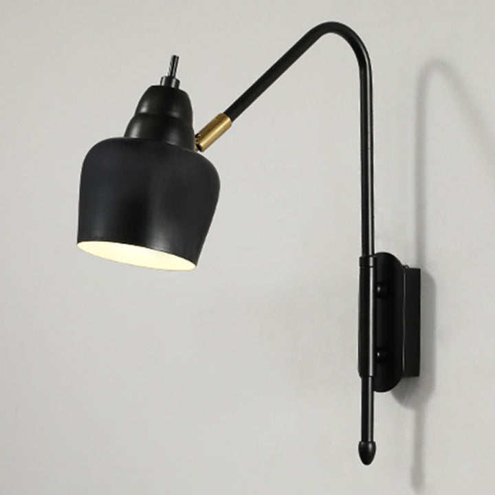 Lisslune | Swing Arm Wall Mount Light Minimalist Metal 1 Bulb Nightstand Reading Light with V-shaped Arm