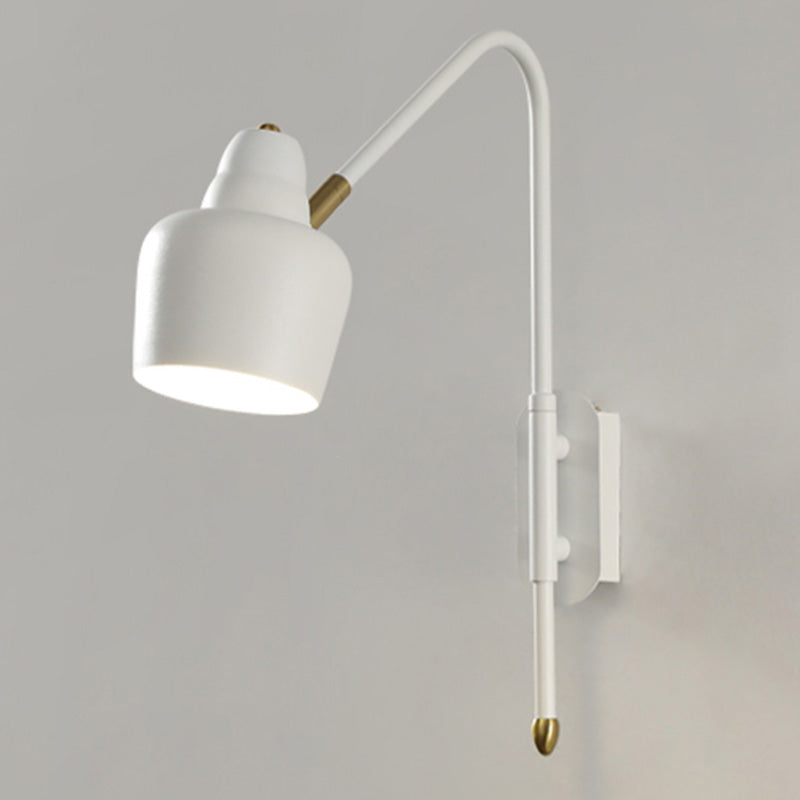 Lisslune | Swing Arm Wall Mount Light Minimalist Metal 1 Bulb Nightstand Reading Light with V-shaped Arm