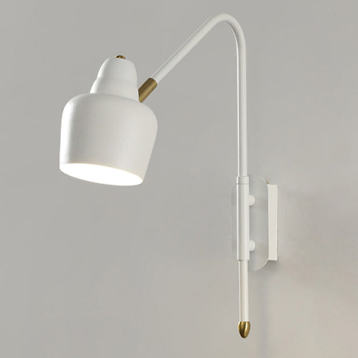Lisslune | Swing Arm Wall Mount Light Minimalist Metal 1 Bulb Nightstand Reading Light with V-shaped Arm