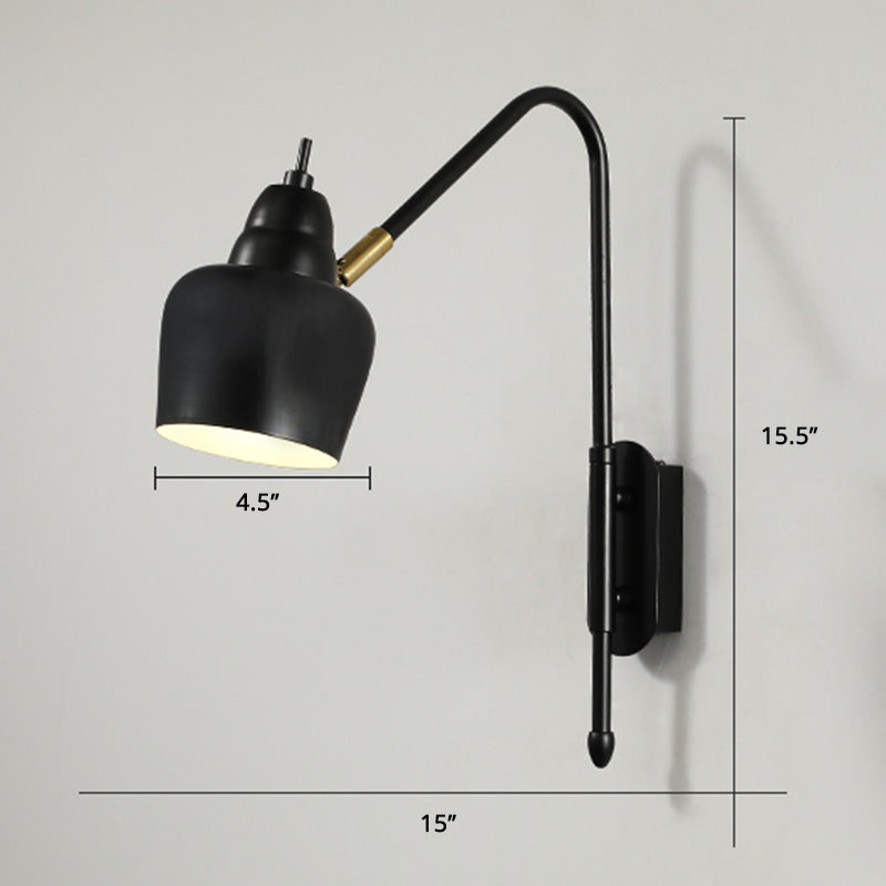 Lisslune | Swing Arm Wall Mount Light Minimalist Metal 1 Bulb Nightstand Reading Light with V-shaped Arm