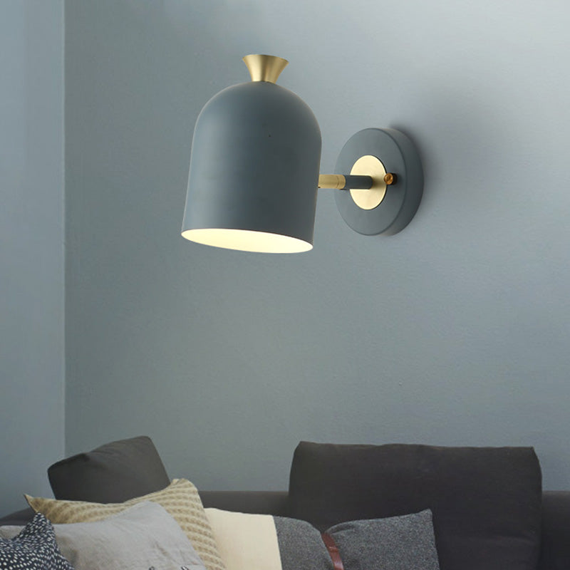 Lisslune | Cone-shaped Metal Wall Sconce Lighting Macaron 1 Bulb Adjustable Wall Light for Bedroom