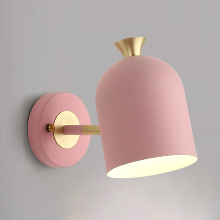 Lisslune | Cone-shaped Metal Wall Sconce Lighting Macaron 1 Bulb Adjustable Wall Light for Bedroom