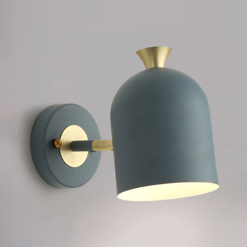 Lisslune | Cone-shaped Metal Wall Sconce Lighting Macaron 1 Bulb Adjustable Wall Light for Bedroom