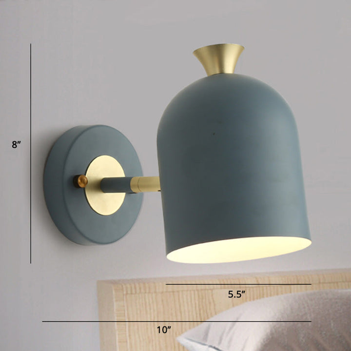 Lisslune | Cone-shaped Metal Wall Sconce Lighting Macaron 1 Bulb Adjustable Wall Light for Bedroom