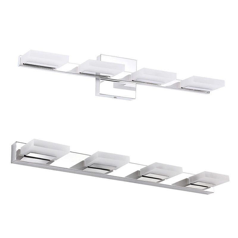 Lisslune | Rotatable Square Acrylic Wall Lamp Minimalist Nickel LED Wall Lighting for the Bathroom