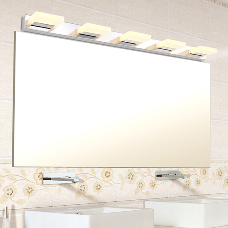 Lisslune | Rotatable Square Acrylic Wall Lamp Minimalist Nickel LED Wall Lighting for the Bathroom