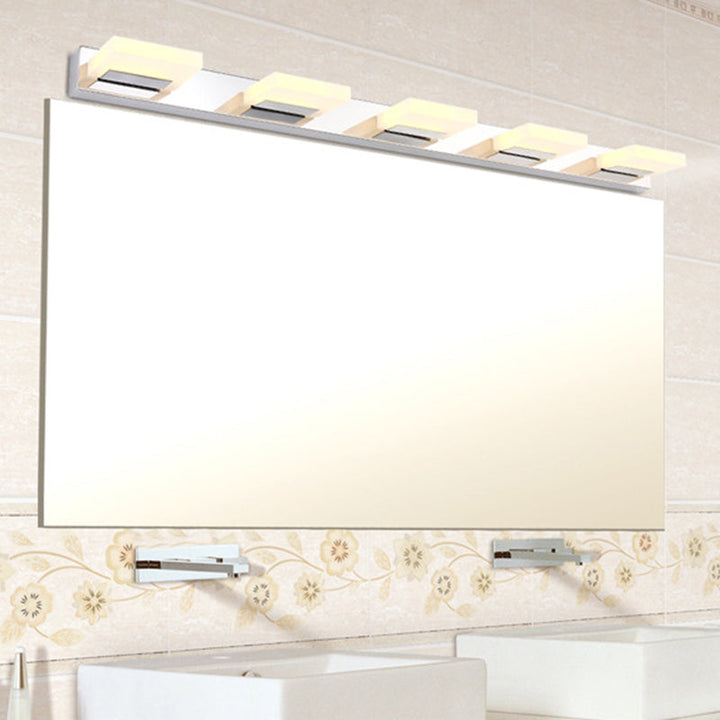 Lisslune | Rotatable Square Acrylic Wall Lamp Minimalist Nickel LED Wall Lighting for the Bathroom