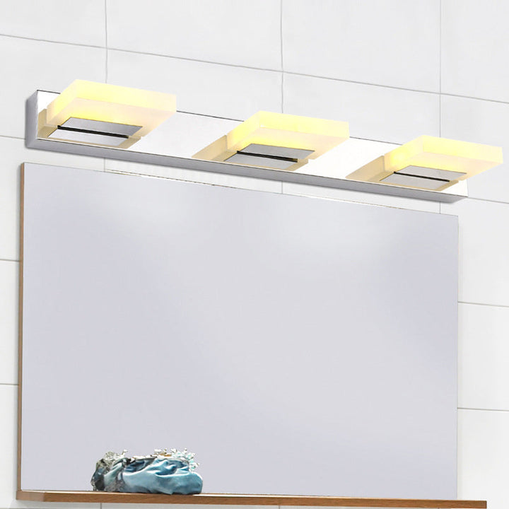 Lisslune | Rotatable Square Acrylic Wall Lamp Minimalist Nickel LED Wall Lighting for the Bathroom