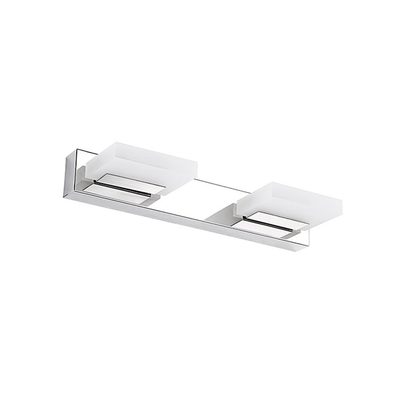 Lisslune | Rotatable Square Acrylic Wall Lamp Minimalist Nickel LED Wall Lighting for the Bathroom